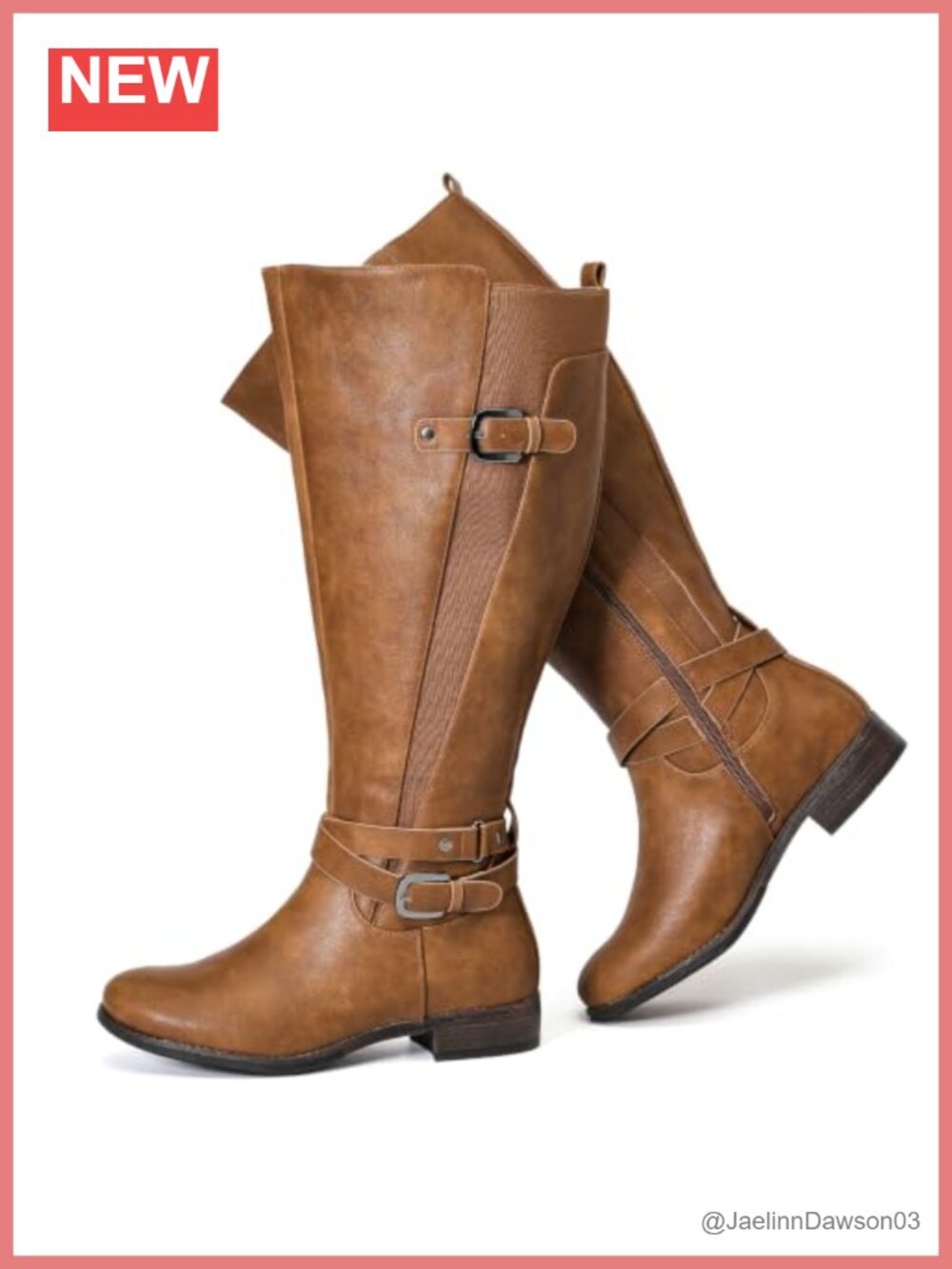 Women's Extra Wide Calf Knee High Boots Faux Leather Memory Foam Block Heel